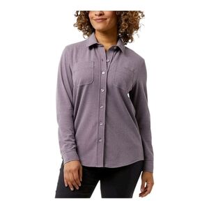 32 Degrees Purple Button-Down Shirt, Large